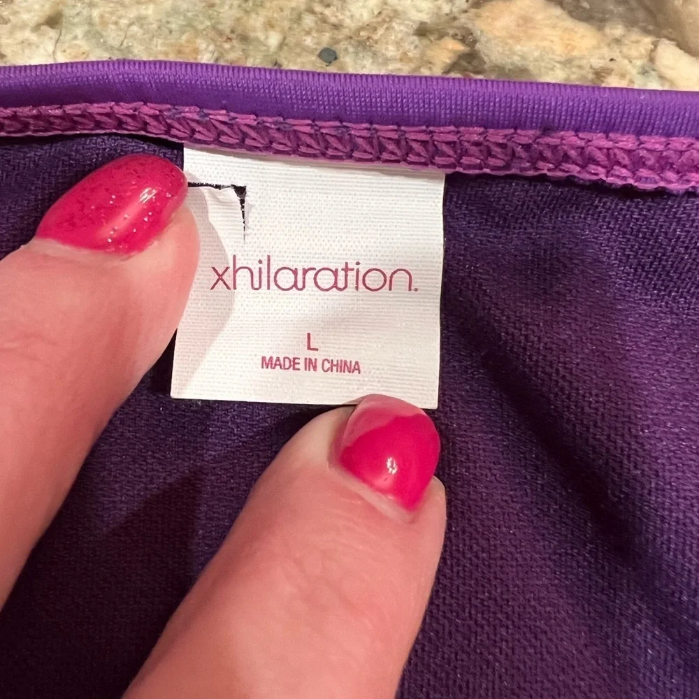 Women’s Purple 2 piece Swimsuit Top Sz M Bottoms Sz L